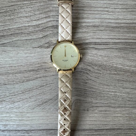 [USED] Kate Spade Metro Grand Gold Dial Quilted Leather Watch main image 6